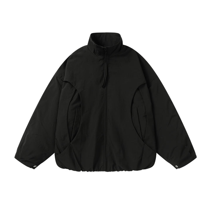 Unisex Boxy Short Jacket with High Stand-Up Collar and Balloon Sleeves Mune Fashion