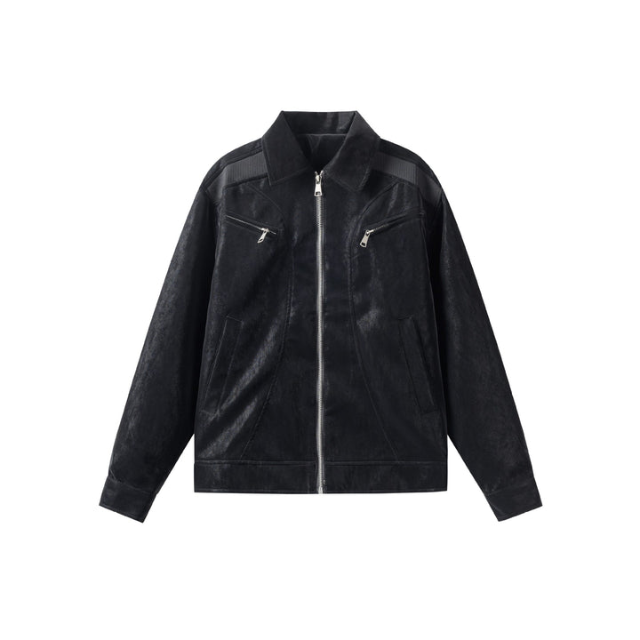 Men's Lightweight Bomber Jacket in Field Style with Full-length Zipper and Zipper Chest Pockets Mune Fashion