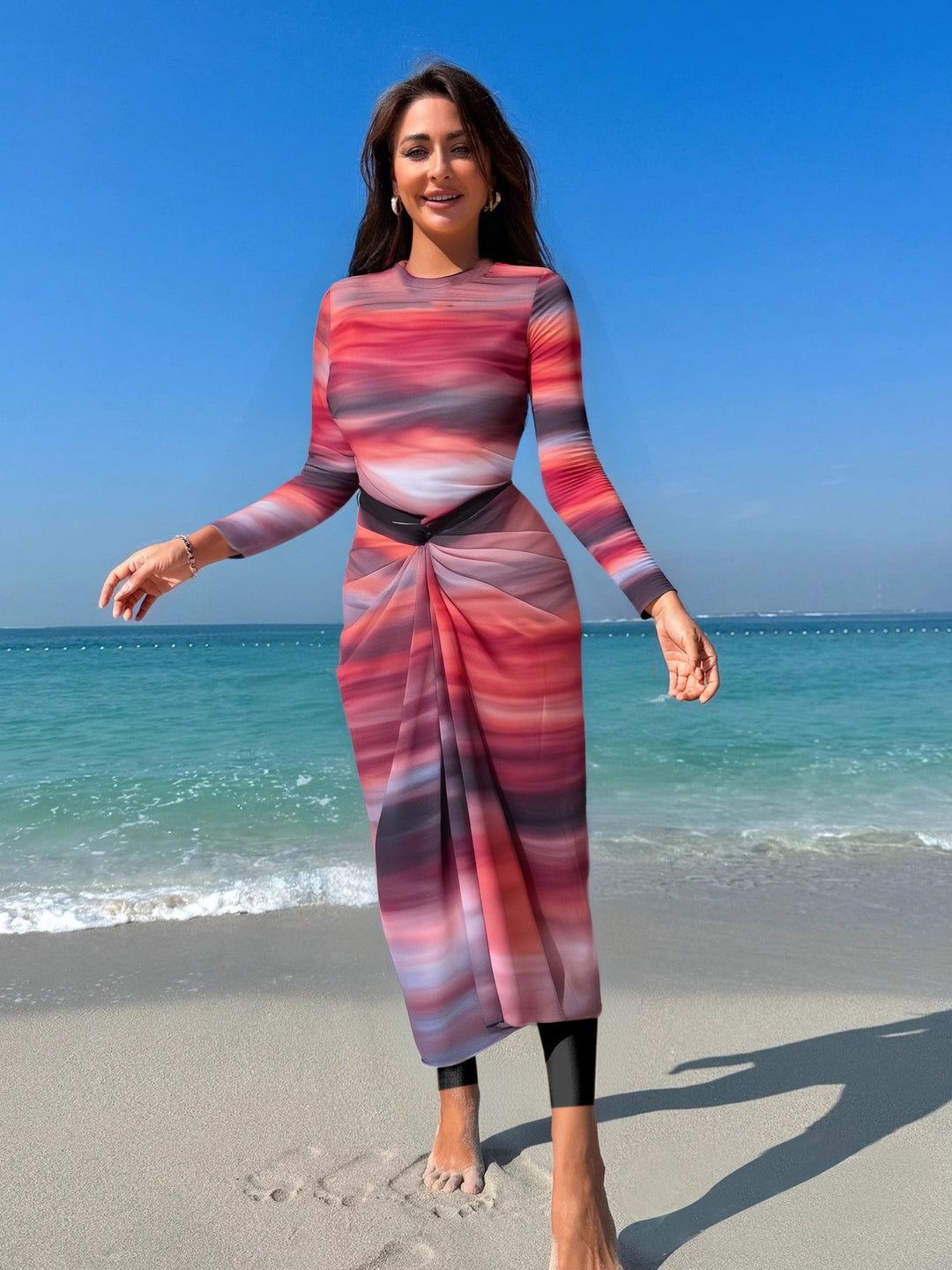 Ladies elegant beach suit with wrap look Mune Fashion