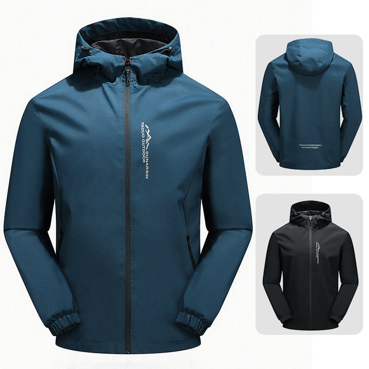 Men's Ultralight Rain Jacket with Hood, Water-Repellent Membrane and Taped Seams Mune Fashion