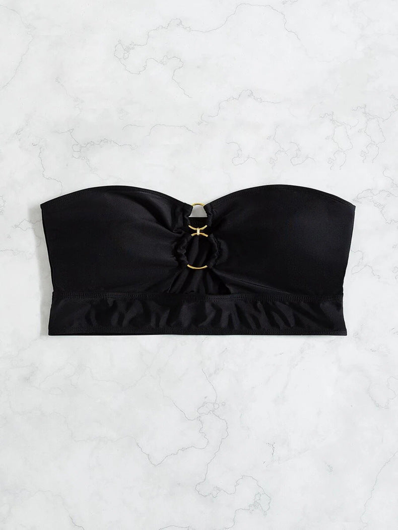 Women's Bandeau Bikini Top with Sophisticated Ring Detail Mune Fashion