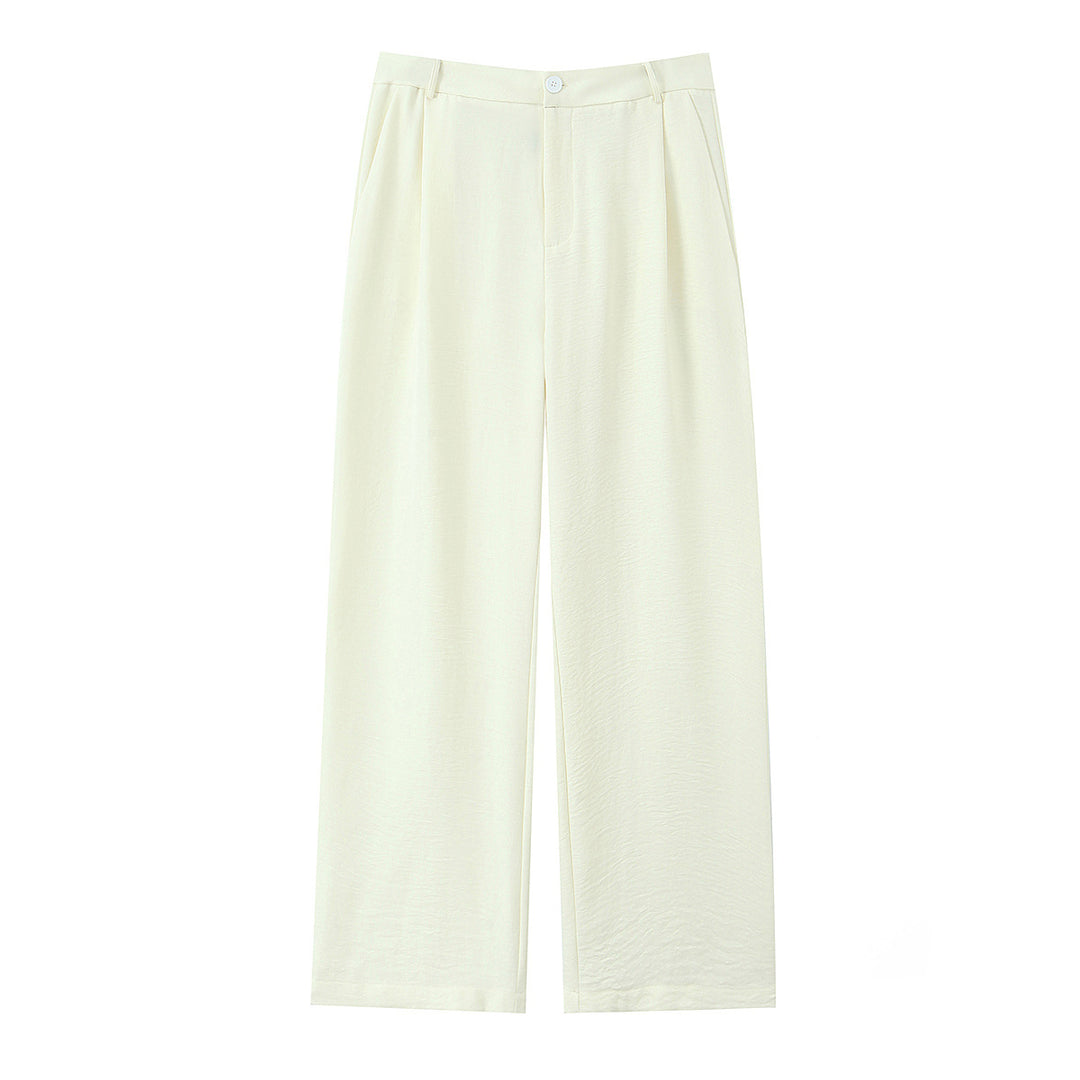 Women Light draping Highwaist Palazzo pants with wide leg and crease Mune Fashion