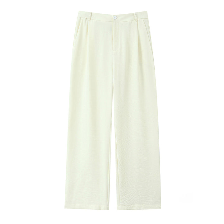 Women Light draping Highwaist Palazzo pants with wide leg and crease Mune Fashion