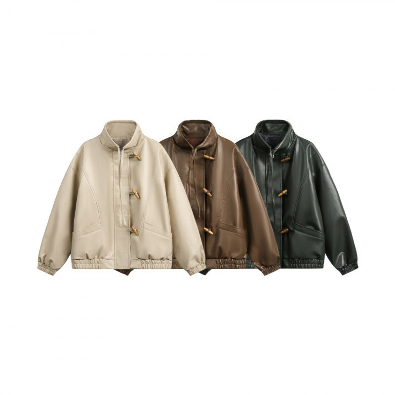Unisex Short Cut Oversized Jacket with Toggle Closures, High Standing Collar and Elastic Hem Mune Fashion