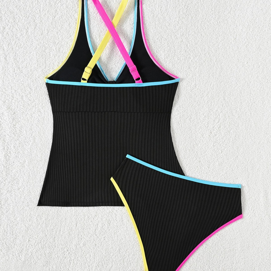 Ladies sporty tankini with color contrasts Mune Fashion
