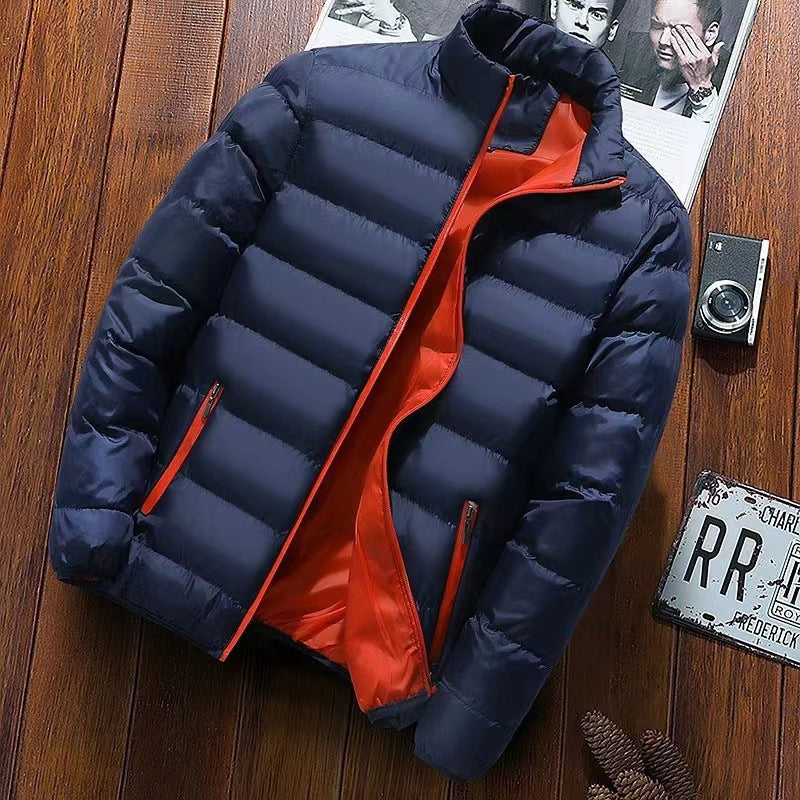 Men's quilted thermal jacket with high stand-up collar and water-repellent outer shell Mune Fashion