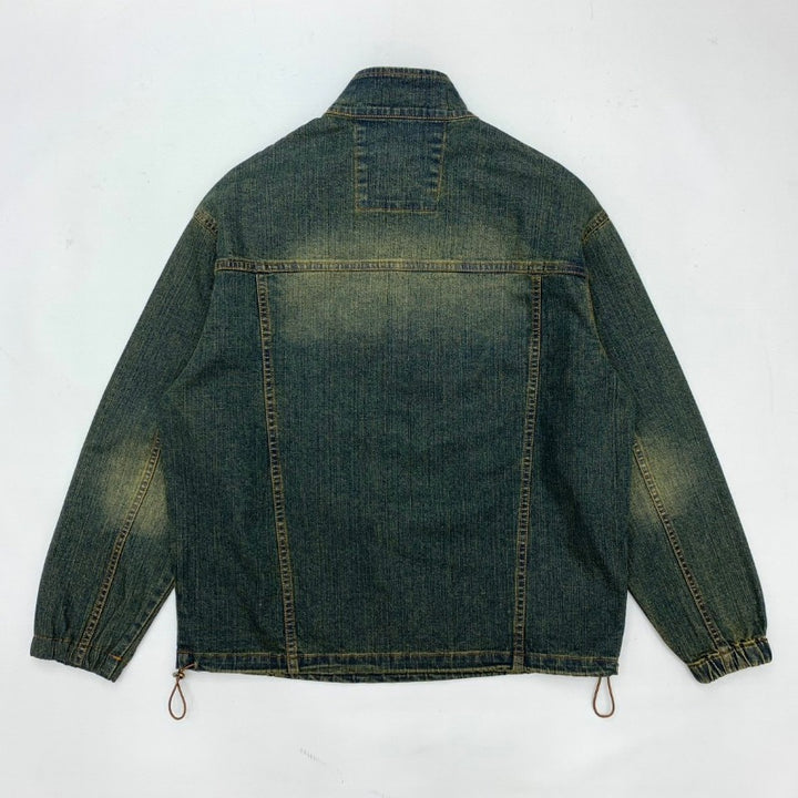 Men's Sporty Denim Jacket with High Collar Mune Fashion