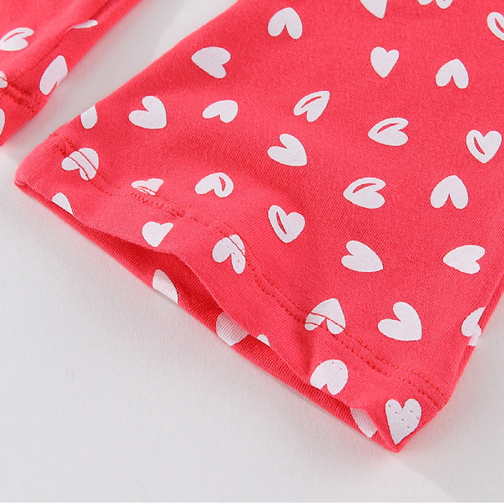 Girls Flare Leggings with Cute Heart Print Mune Fashion