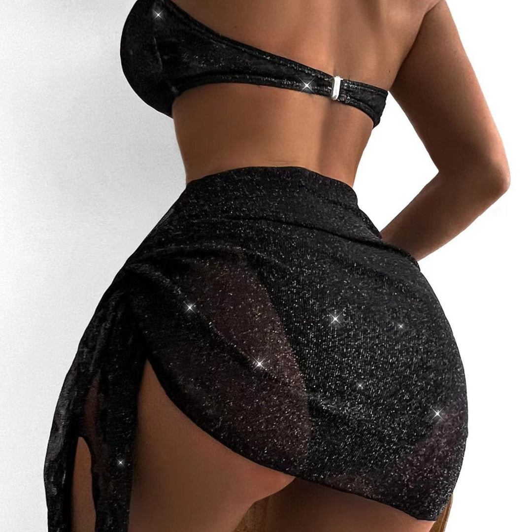 Women Glamorous Bandeau Bikini with Glitter Details Mune Fashion