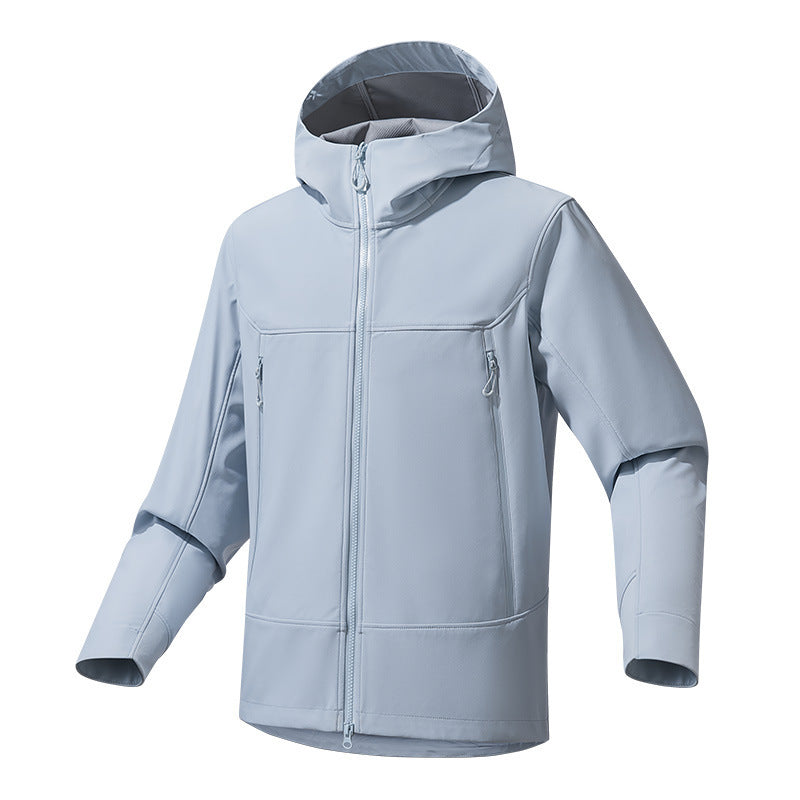 Men's Softshell Hoodie with Stretch, wind and water-repellent membrane and two-way zipper Mune Fashion