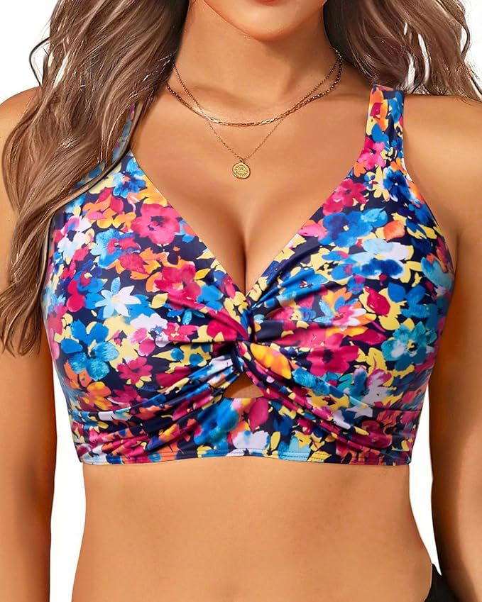 Women's sporty bikini top with floral design Mune Fashion