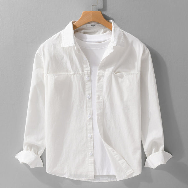 Men's Casual Layering Shirt Jacket with Hidden Chest Paspels and Soft Touch Mune Fashion