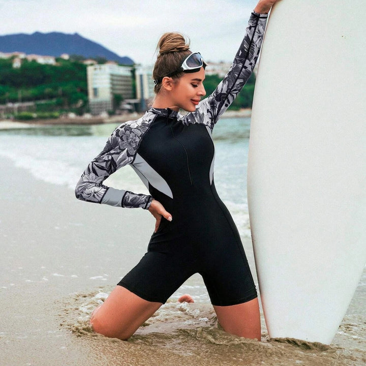 Women’s Surf Suit with Floral Design and Elegant Ruffles Mune Fashion
