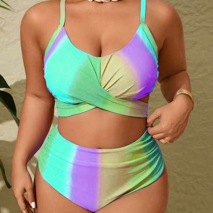Women's High-Waisted Bikini Set with Playful Wrap Detail Mune Fashion
