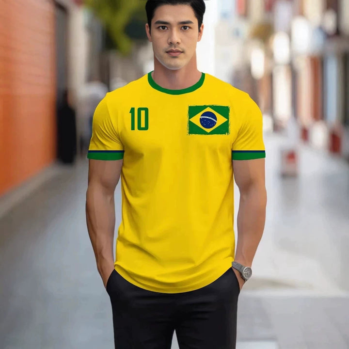 Unisex nan sports Fan jersey in retro cut with contrasting stripes and distinctive chest print Mune Fashion
