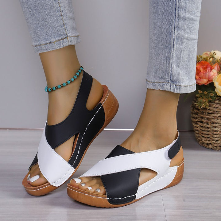 Ladies Comfort Slingback Sandals with Padded Insole and Velcro Closure Mune Fashion