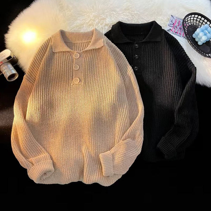 Ladies Cozy Knit Sweater with Button Placket Mune Fashion