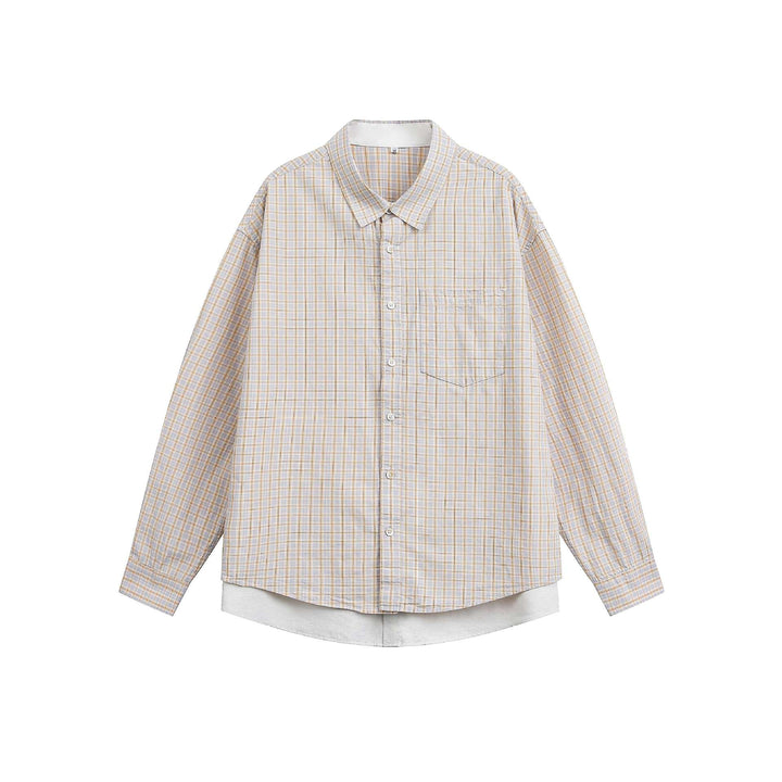 Unisex Boxy Check Shirt Jacket in Layering Look with Chest Pocket Mune Fashion