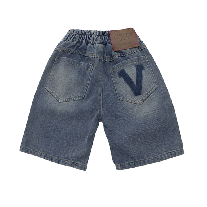 Unisex casual denim shorts with elastic waistband Mune Fashion