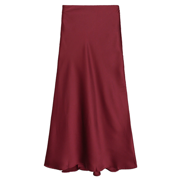 Women's nan bias-cut maxi skirt with high, seamless waistband and flowing satin look Mune Fashion