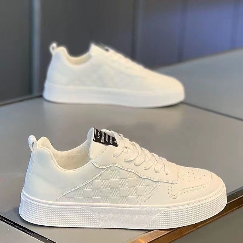 Women's Stylish Sneakers made of Synthetic Leather with Trendy Checkered Pattern Mune Fashion
