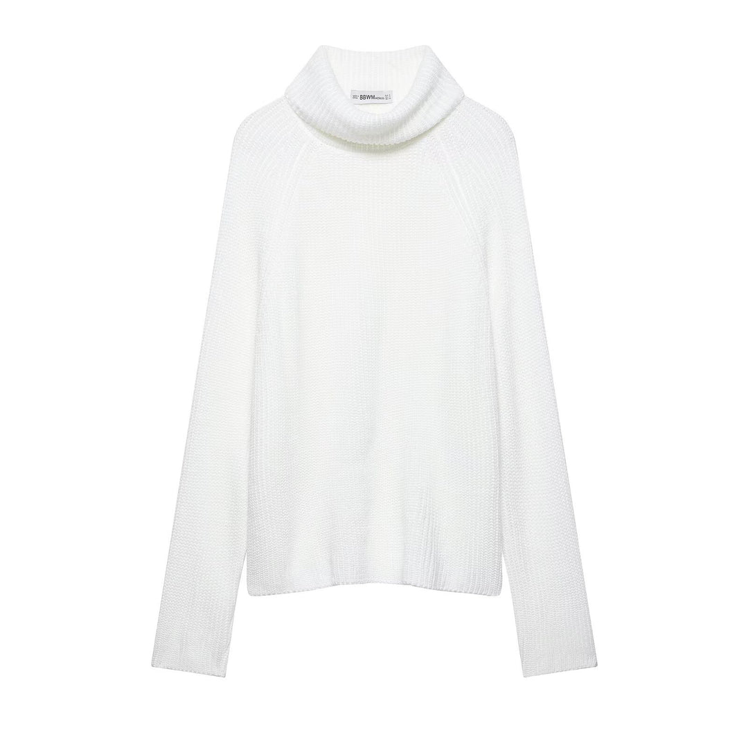 Women Chunky Knit Cropped Turtleneck Sweater in Boxy Fit Mune Fashion
