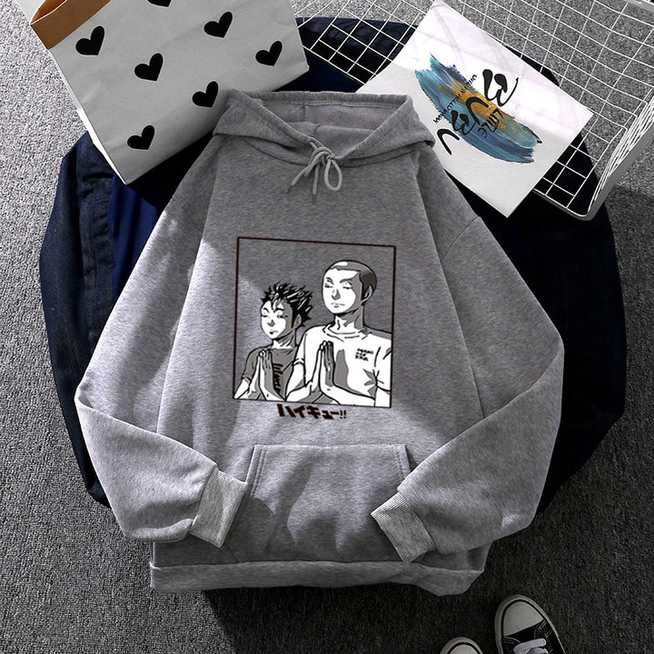 Women's soft hoodie with large manga panel print and kangaroo pocket Mune Fashion