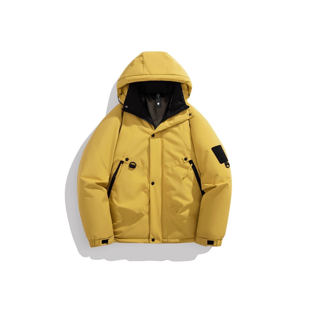 Men's Padded Outdoor Jacket with Hood, Multi-Functional Pockets and Windproof Outer Layer Mune Fashion