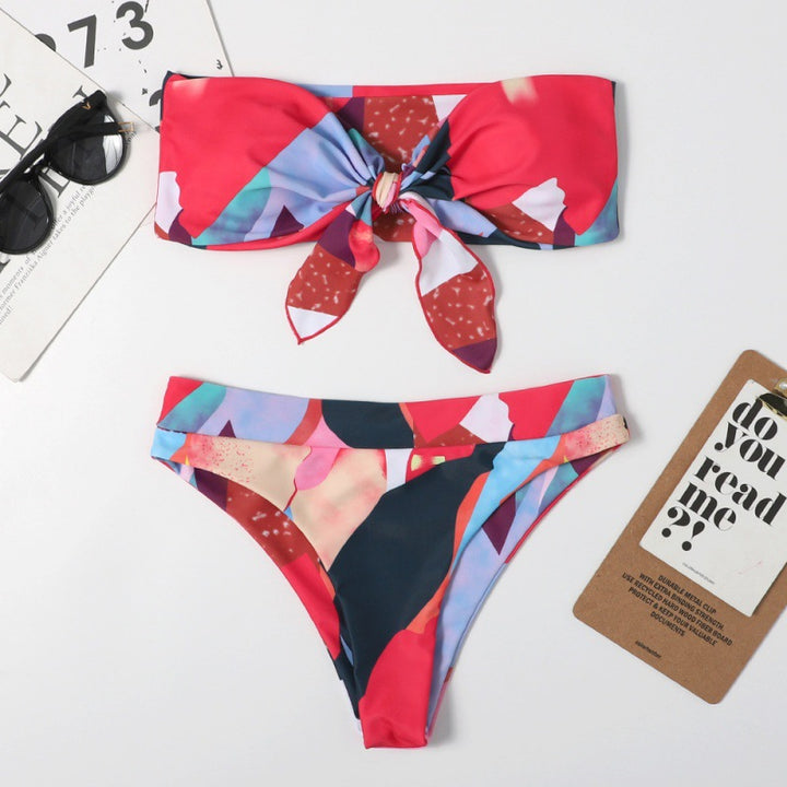 Ladies Bandeau Bikini with Creative Patterns Mune Fashion