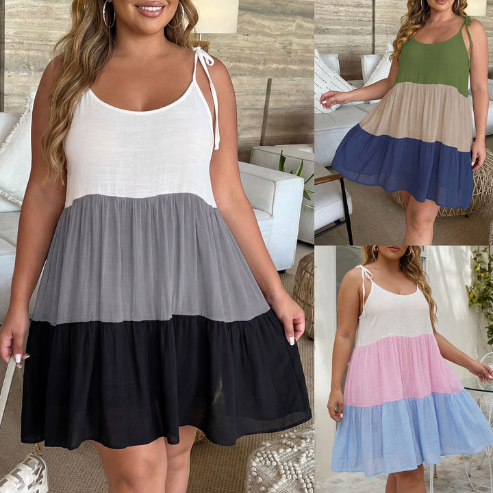 Ladies airy summer dress with multicolored ruffles and adjustable straps Mune Fashion