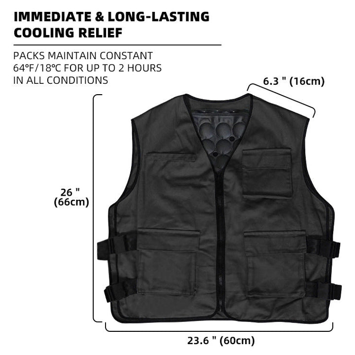 Unisex nan cooling gel vest with removable cooling pads and adjustable side buckles Mune Fashion