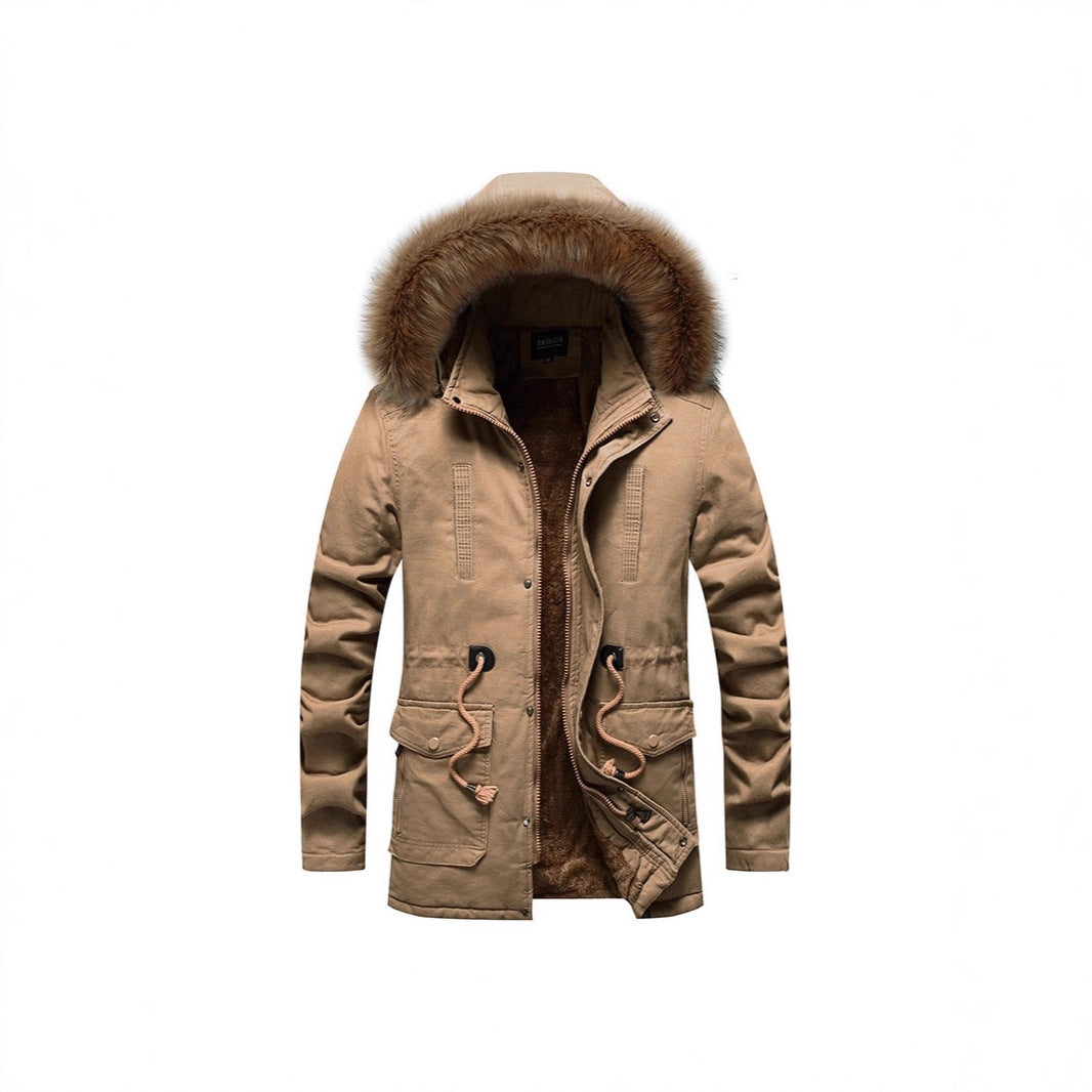 Men's winter parka with faux fur hood and teddy lining Mune Fashion