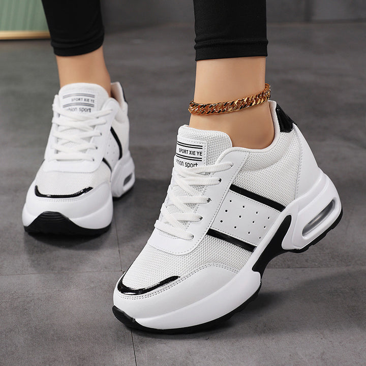 Women's sporty platform sneakers with air-cushion midsole and metallic applications Mune Fashion