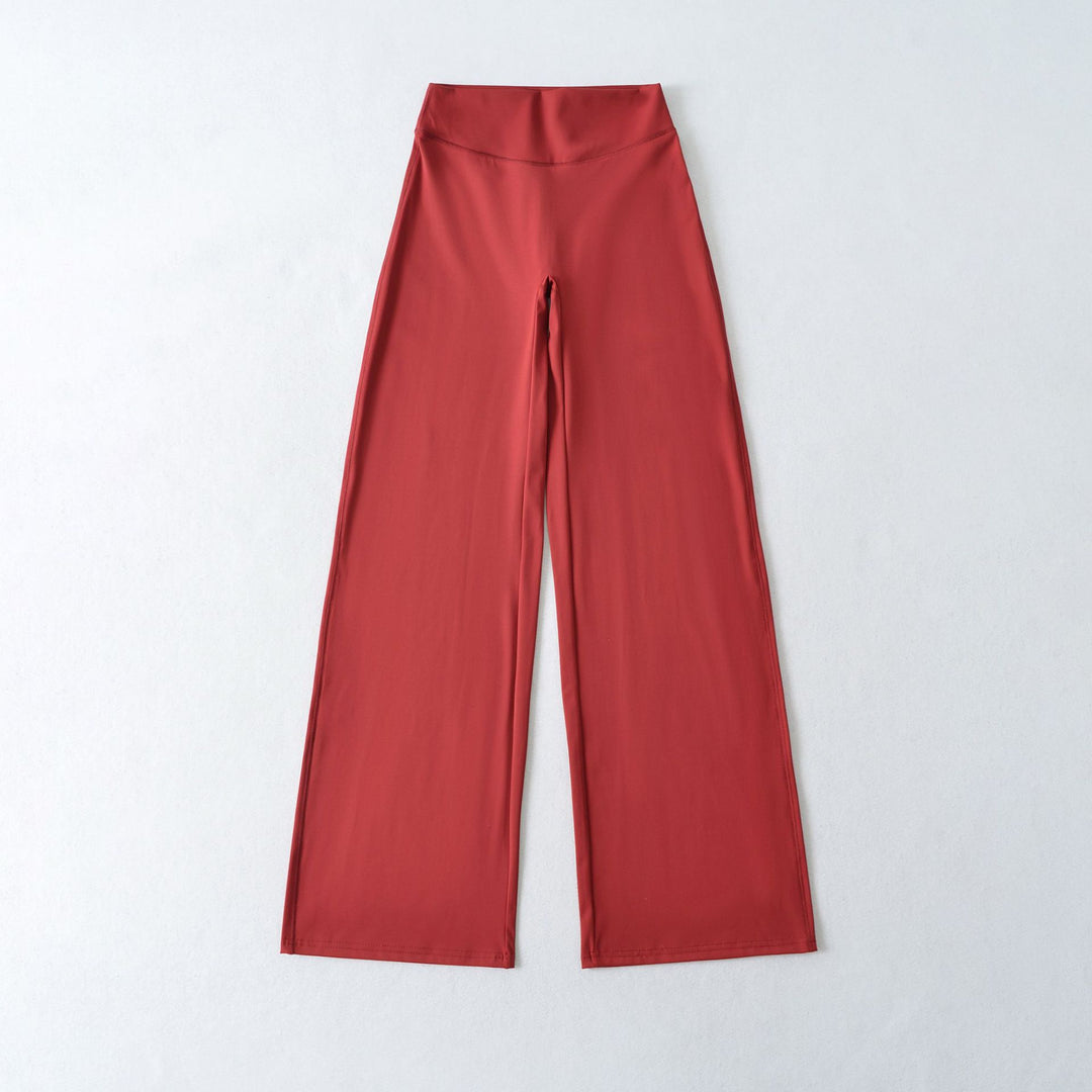 Women's Wide High Waist Lounge Pants made of Stretch Jersey with Flowing Flare Mune Fashion