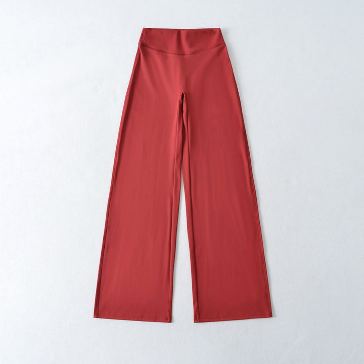 Women's Wide High Waist Lounge Pants made of Stretch Jersey with Flowing Flare Mune Fashion