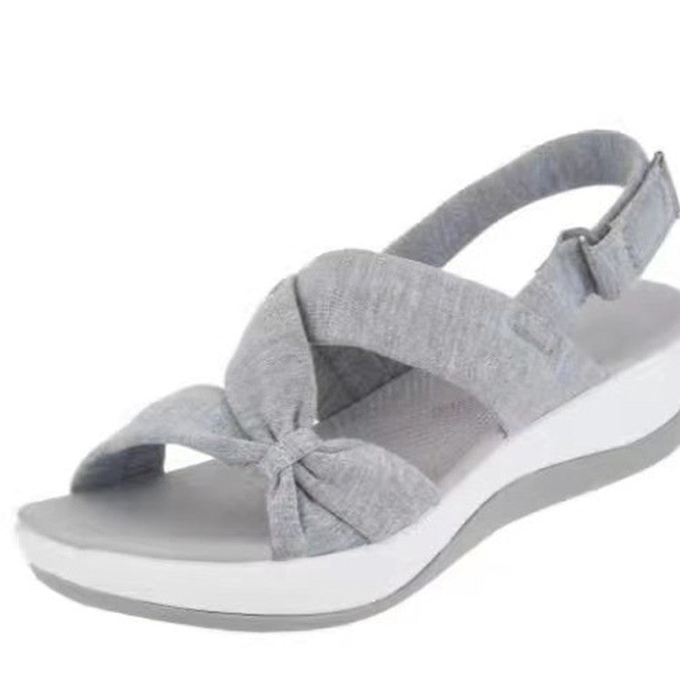 Women's low platform sandal with ergonomic comfort footbed and adjustable heel strap Mune Fashion