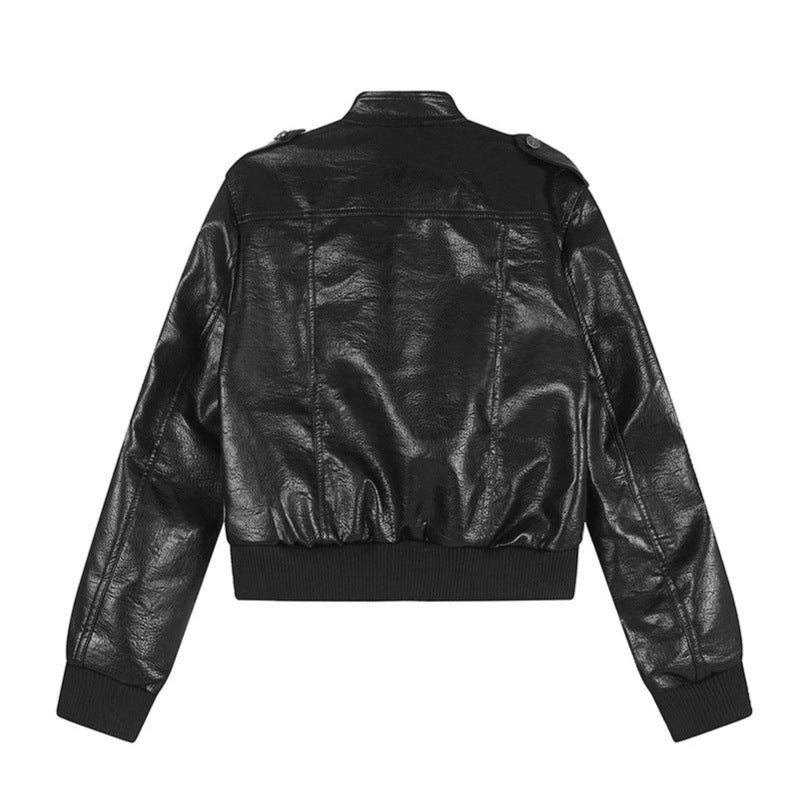 Men's Leather Look Bomber Jacket Mune Fashion