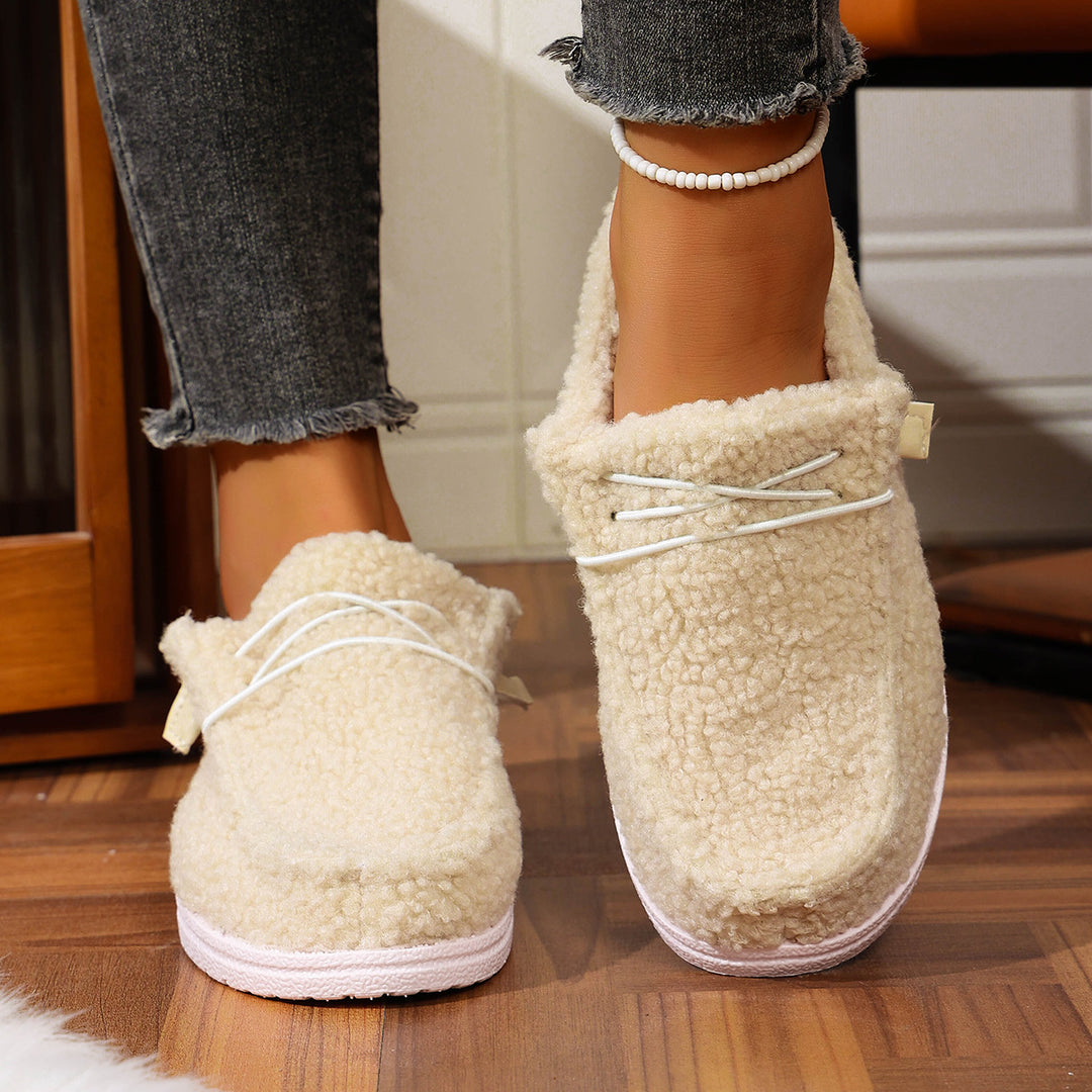 Ladies Cozy Sherpa Slippers with Flexible Rubber Outsole Mune Fashion