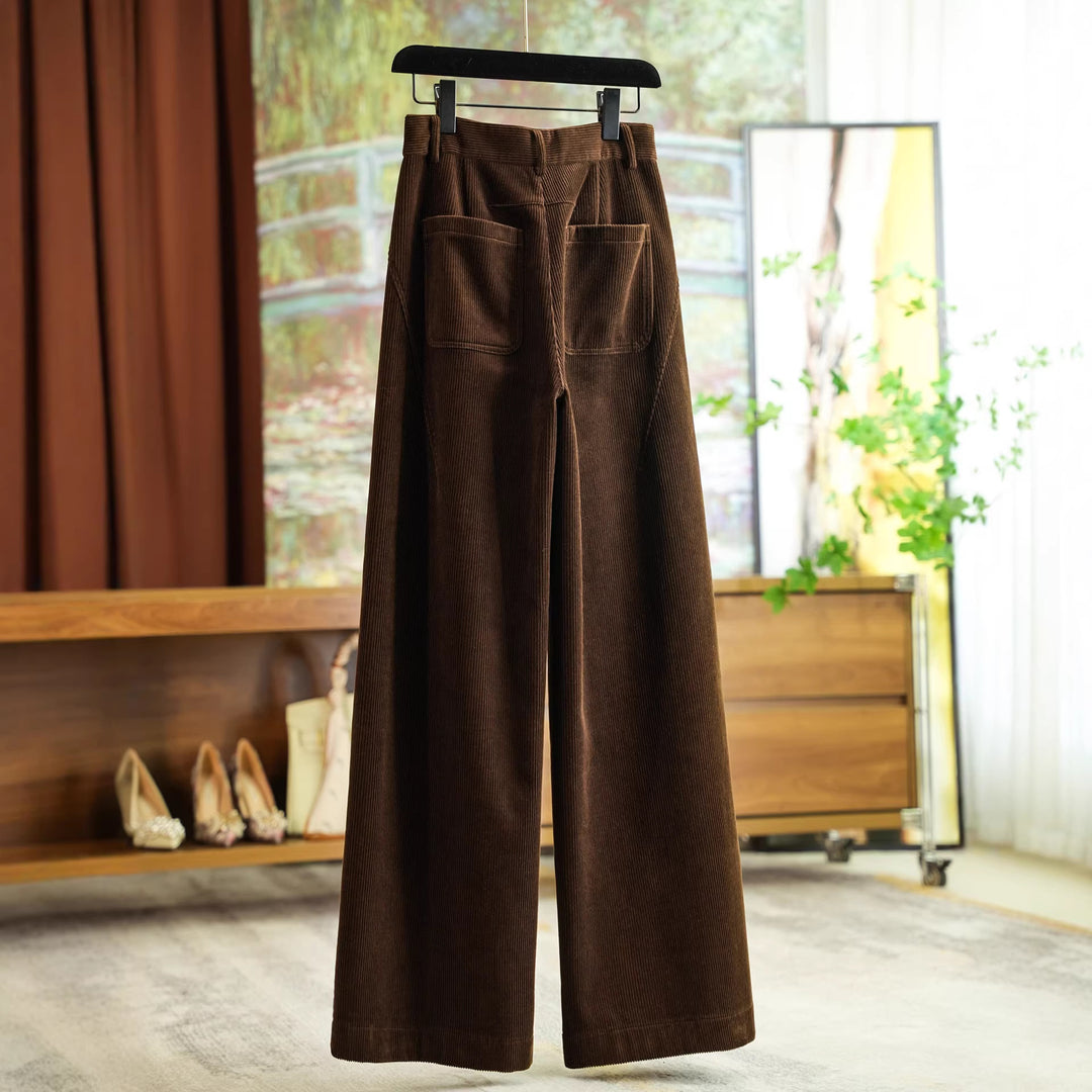 Women's Stylish Wide-Cut Cord Trousers Mune Fashion