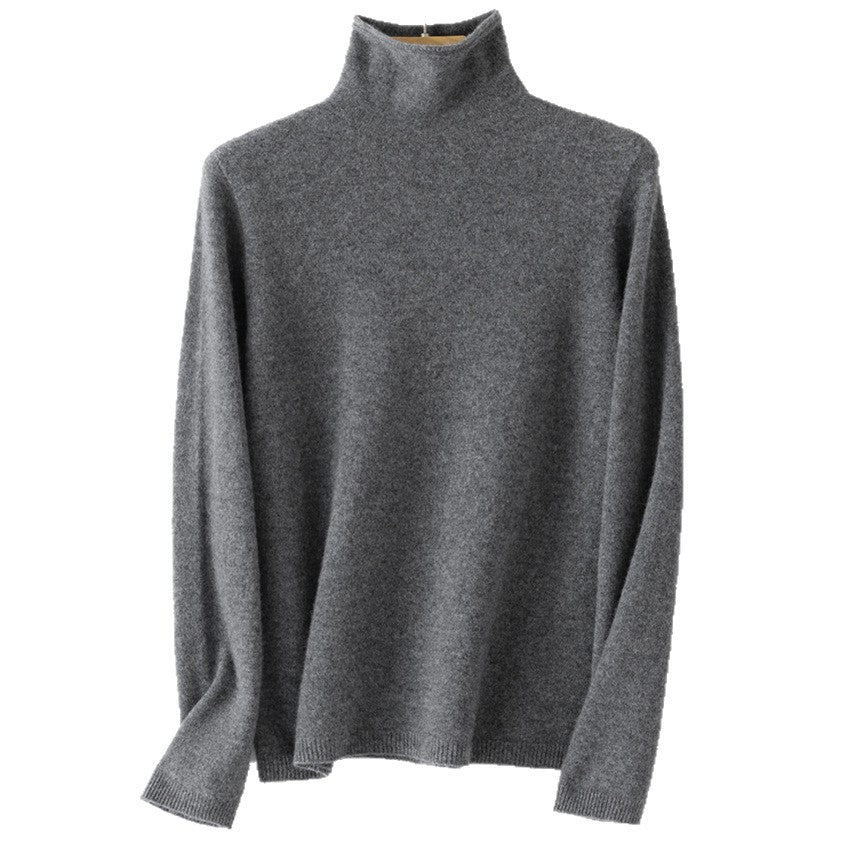 Women Lightweight Cashmere-Mix Turtleneck Sweater with Fine Soft Finish and Slim Silhouette Mune Fashion
