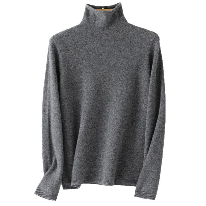 Women Lightweight Cashmere-Mix Turtleneck Sweater with Fine Soft Finish and Slim Silhouette Mune Fashion