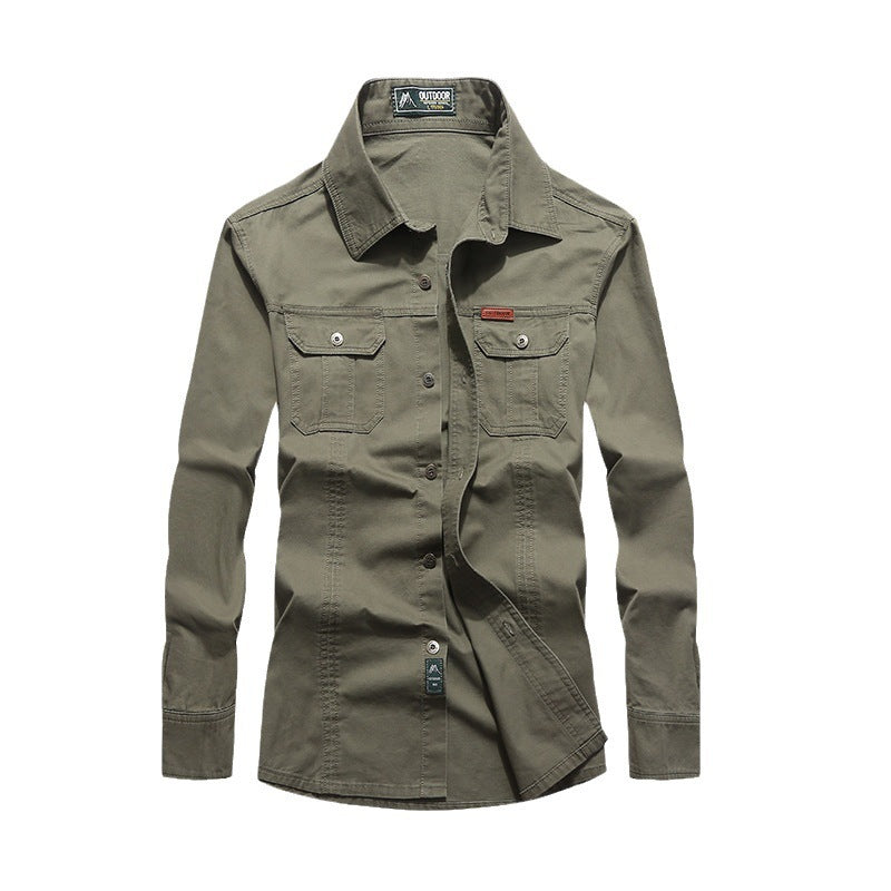 Men's Canvas Overshirt with Chest Flaps and Durable Cotton Blend Mune Fashion