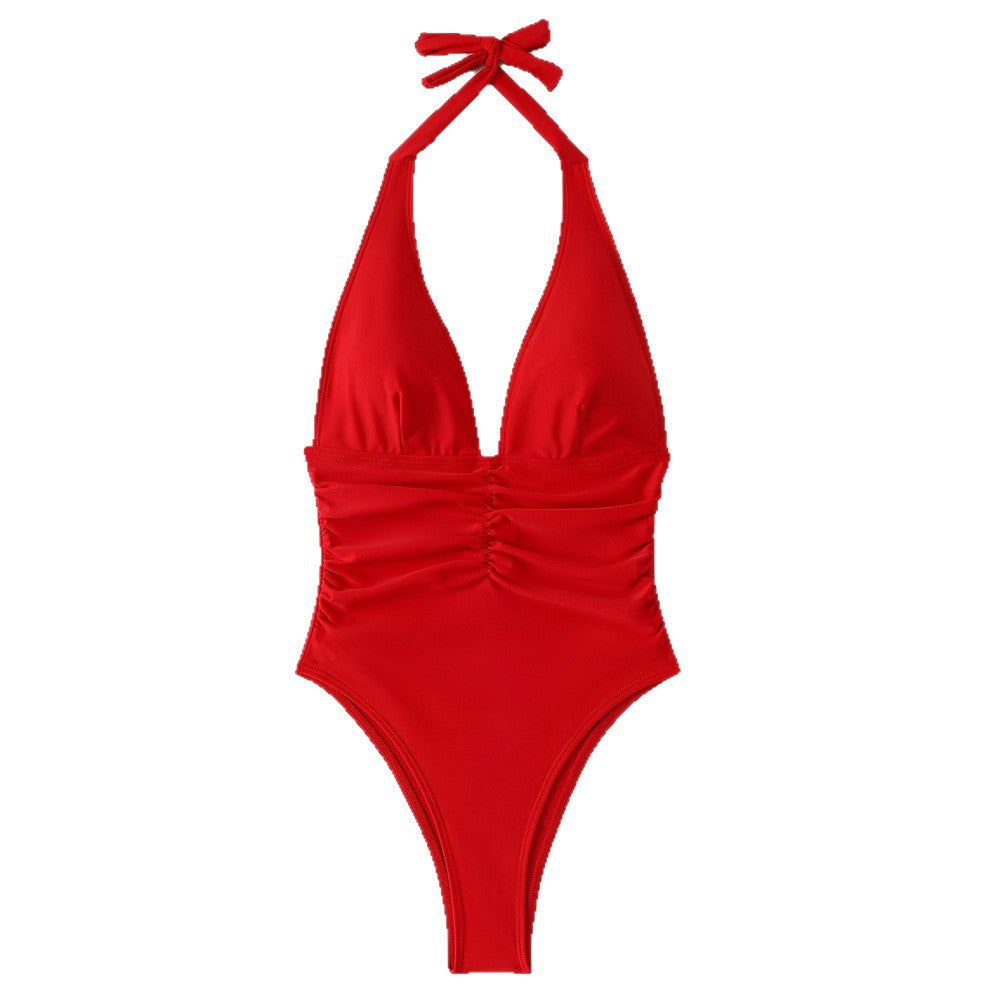 Ladies high-neck swimsuit with gathering and flattering cut Mune Fashion