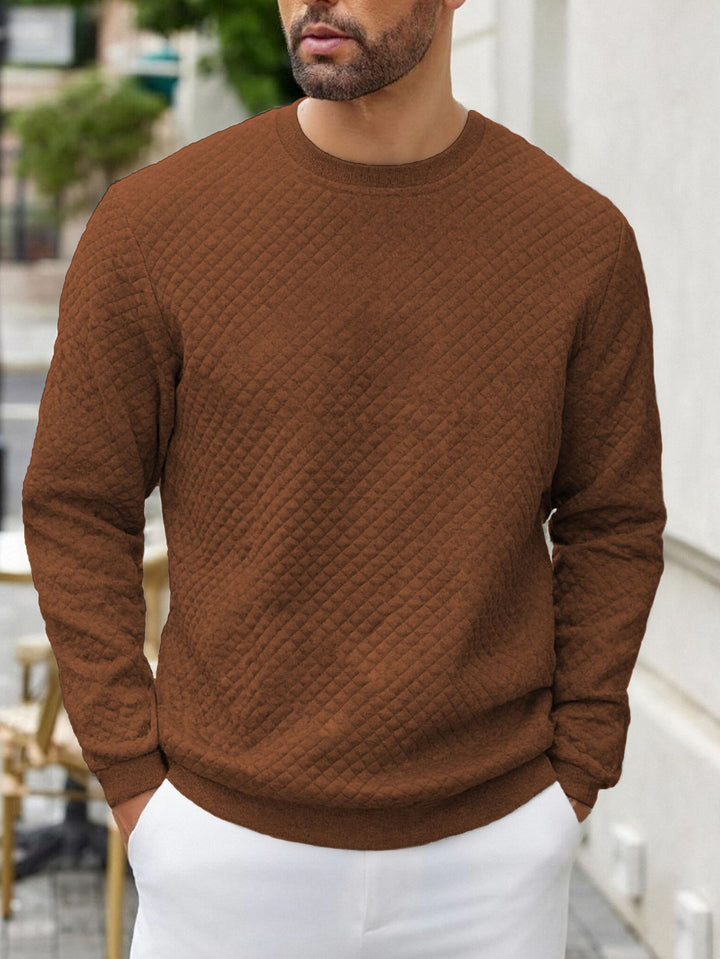 Men's quilted sweatshirt with diamond quilting, ribbed collar, and comfortable regular fit Mune Fashion