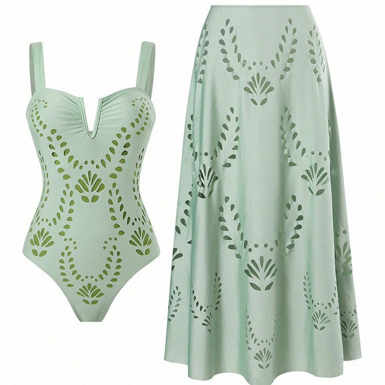 Women's swimsuit with elegant skirt and sophisticated cut-outs Mune Fashion