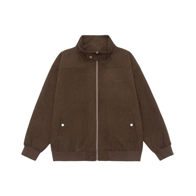 Unisex Teddy-Fleece Bomber Jacket with Stand-Up Collar and Snap Pockets Mune Fashion