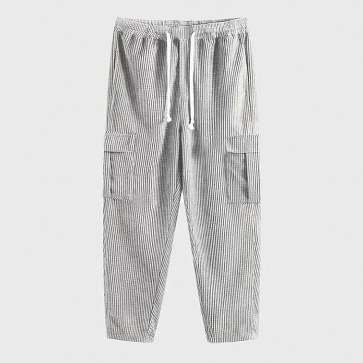 Men's cargo-style cord pants with drawstring and patch pockets Mune Fashion