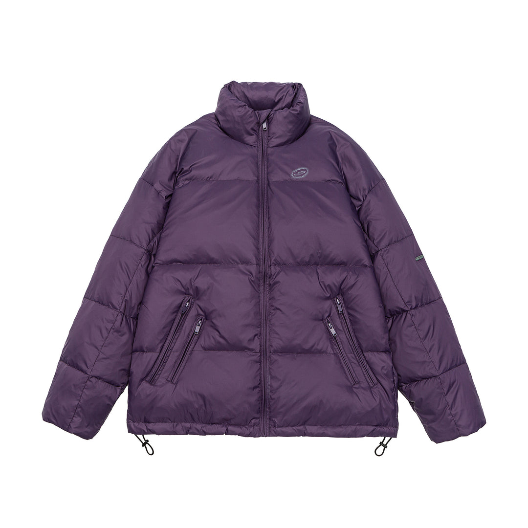Men's Padded Short Parka with High Stand Collar, Zipper Pockets and Drawstring Mune Fashion