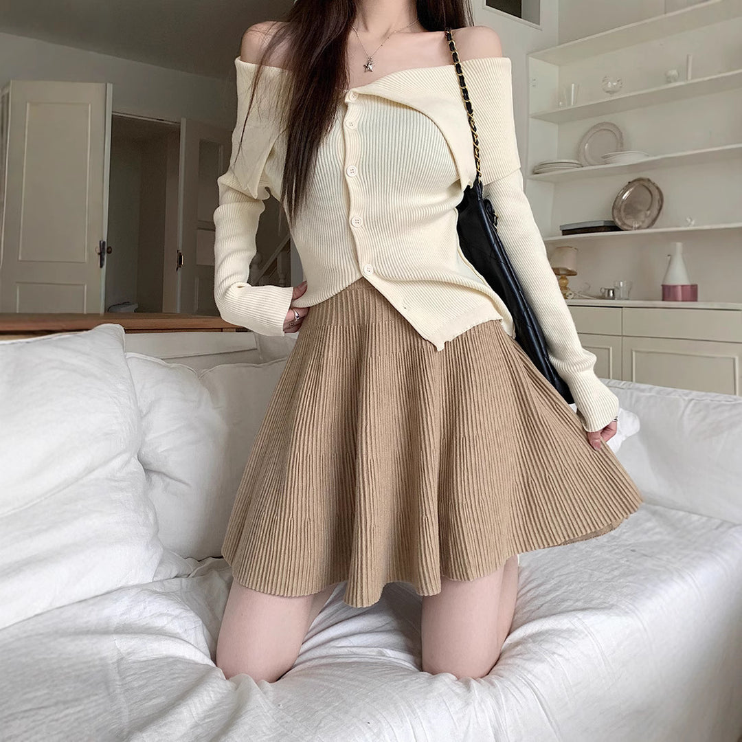 Women's Pleated Skirt with High Waist Mune Fashion