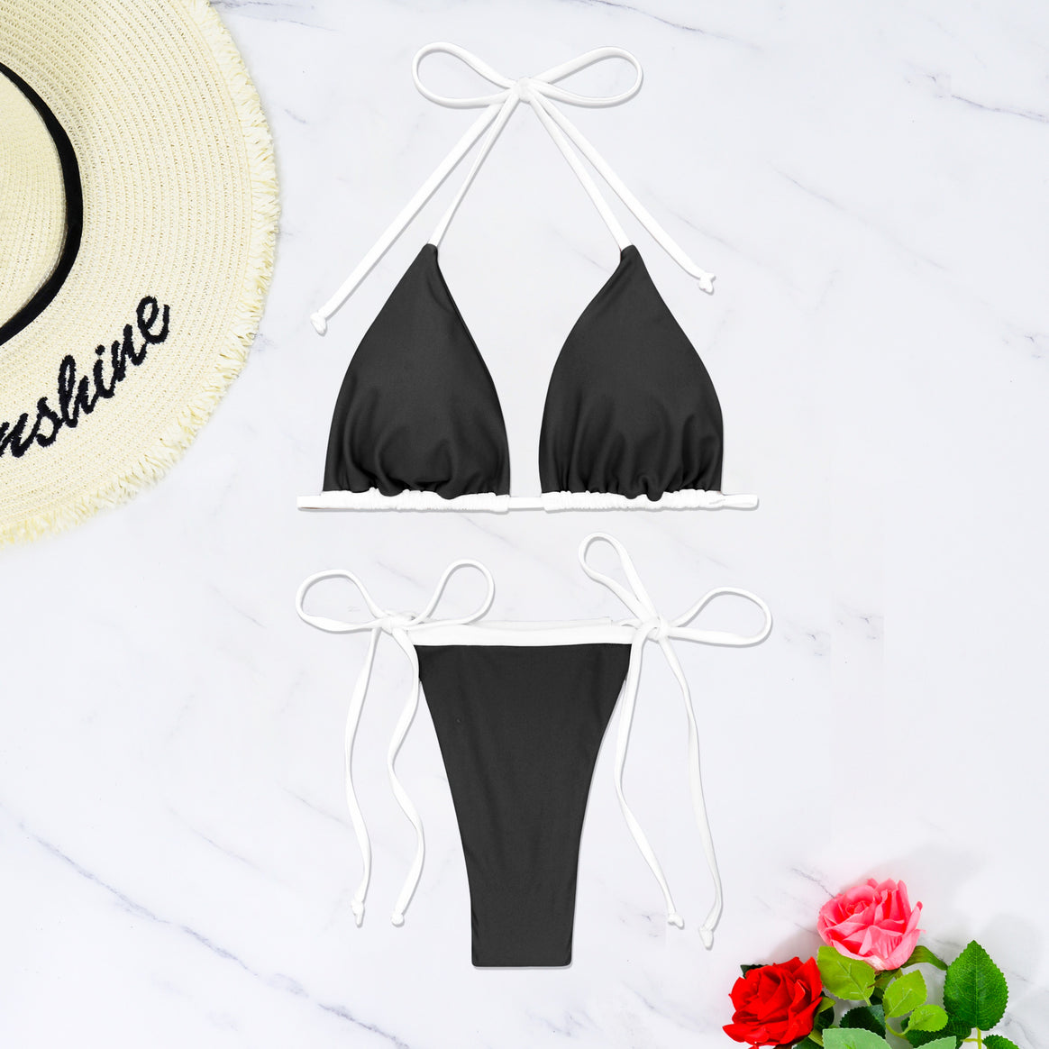 Women's triangle bikini with adjustable straps and elegant ruffle details Mune Fashion